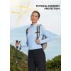 imagebaleaf Womens SunDur SPF Shirts Permanent UPF 50 Crop Jacket Long Sleeve Sun Protection Clothing Full Zip Quick Dry HikingBlue
