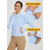 imagebaleaf Womens SunDur SPF Shirts Permanent UPF 50 Crop Jacket Long Sleeve Sun Protection Clothing Full Zip Quick Dry HikingBlue