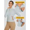 imagebaleaf Womens SunDur SPF Shirts Permanent UPF 50 Crop Jacket Long Sleeve Sun Protection Clothing Full Zip Quick Dry HikingGrey