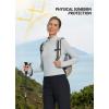 imagebaleaf Womens SunDur SPF Shirts Permanent UPF 50 Crop Jacket Long Sleeve Sun Protection Clothing Full Zip Quick Dry HikingGrey
