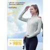 imagebaleaf Womens SunDur SPF Shirts Permanent UPF 50 Crop Jacket Long Sleeve Sun Protection Clothing Full Zip Quick Dry HikingGrey