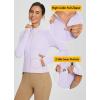 imagebaleaf Womens SunDur SPF Shirts Permanent UPF 50 Crop Jacket Long Sleeve Sun Protection Clothing Full Zip Quick Dry HikingPurple