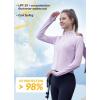 imagebaleaf Womens SunDur SPF Shirts Permanent UPF 50 Crop Jacket Long Sleeve Sun Protection Clothing Full Zip Quick Dry HikingPurple