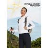 imagebaleaf Womens SunDur SPF Shirts Permanent UPF 50 Crop Jacket Long Sleeve Sun Protection Clothing Full Zip Quick Dry HikingWhite