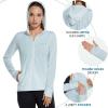 imagebaleaf Womens UPF 50 Sun Protection Jacket Hooded Cooling Shirt with Pockets Hiking Outdoor PerformanceIce Water