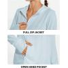 imagebaleaf Womens UPF 50 Sun Protection Jacket Hooded Cooling Shirt with Pockets Hiking Outdoor PerformanceIce Water