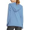 imagebaleaf Womens UPF 50 Sun Protection Jacket Hooded Cooling Shirt with Pockets Hiking Outdoor PerformanceIfinity Blue