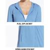 imagebaleaf Womens UPF 50 Sun Protection Jacket Hooded Cooling Shirt with Pockets Hiking Outdoor PerformanceIfinity Blue