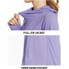 imagebaleaf Womens UPF 50 Sun Protection Jacket Hooded Cooling Shirt with Pockets Hiking Outdoor PerformanceLight Purple