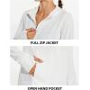 imagebaleaf Womens UPF 50 Sun Protection Jacket Hooded Cooling Shirt with Pockets Hiking Outdoor PerformanceLucent White