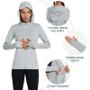 imagebaleaf Womens UPF 50 Sun Protection Jacket Hooded Cooling Shirt with Pockets Hiking Outdoor PerformanceSilvergrey