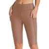 imagebaleaf Womens 12 Swim Shorts UPF 50 High Waisted Long Board Shorts with 2 PocketsBeaver Brown