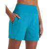 imagebaleaf Womens 5quot Swim Shorts High Waisted Quick Dry Swimming Bottom Boxer Liner Board Beach Shorts with Zipper PocketsAqua Blue