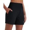 imagebaleaf Womens 5quot Swim Shorts High Waisted Quick Dry Swimming Bottom Boxer Liner Board Beach Shorts with Zipper PocketsBlack