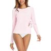 imagebaleaf Womens Sun Shirt UV Protection Shirts Rash Guard Pockets SPF UPF 50 Quick Dry Long Sleeve ClothingLight Pink