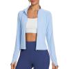 imagebaleaf Womens SunDur SPF Shirts Permanent UPF 50 Crop Jacket Long Sleeve Sun Protection Clothing Full Zip Quick Dry HikingBlue