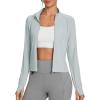 imagebaleaf Womens SunDur SPF Shirts Permanent UPF 50 Crop Jacket Long Sleeve Sun Protection Clothing Full Zip Quick Dry HikingGrey