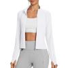 imagebaleaf Womens SunDur SPF Shirts Permanent UPF 50 Crop Jacket Long Sleeve Sun Protection Clothing Full Zip Quick Dry HikingWhite