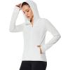 imagebaleaf Womens UPF 50 Sun Protection Jacket Hooded Cooling Shirt with Pockets Hiking Outdoor PerformanceLucent White