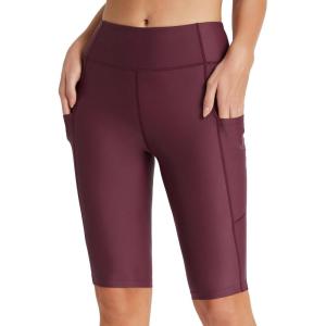 imagebaleaf Womens 12 Swim Shorts UPF 50 High Waisted Long Board Shorts with 2 PocketsWine Red