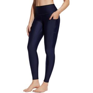 imagebaleaf Womens 28quot High Waisted Swim Pants Swimming Leggings Sun Protection Modest Swimsuits UPF50 with PocketsNavy