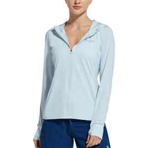 imagebaleaf Womens UPF 50 Sun Protection Jacket Hooded Cooling Shirt with Pockets Hiking Outdoor PerformanceIce Water