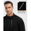 imagebaleaf Mens Long Sleeve Fleece Quarter Zip Pullover Sweatshirt with Zipper Pocket Reflective Strip Running Golf CausalBlack