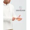 imagebaleaf Mens Long Sleeve Fleece Quarter Zip Pullover Sweatshirt with Zipper Pocket Reflective Strip Running Golf CausalWhite