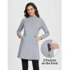 imagebaleaf Womens Fleece Lined Dress Sweatshirt Dress Water Resistant Warm Quarter Zip Cover Up Winter Outdoor with PocketFrost Gray