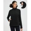 imagebaleaf Womens Fleece Quarter Zip Pullover Long Sleeve Thermal Tops Cold Weather Hiking Running Gear with Zipper PocketsBlack