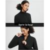 imagebaleaf Womens Fleece Quarter Zip Pullover Long Sleeve Thermal Tops Cold Weather Hiking Running Gear with Zipper PocketsBlack