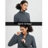 imagebaleaf Womens Fleece Quarter Zip Pullover Long Sleeve Thermal Tops Cold Weather Hiking Running Gear with Zipper PocketsDark Gray