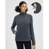 imagebaleaf Womens Fleece Quarter Zip Pullover Long Sleeve Thermal Tops Cold Weather Hiking Running Gear with Zipper PocketsDark Gray
