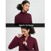 imagebaleaf Womens Fleece Quarter Zip Pullover Long Sleeve Thermal Tops Cold Weather Hiking Running Gear with Zipper PocketsWine Red