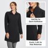 imagebaleaf Womens Polar Fleece Dress Long Vest Sweatshirt Tunic Dress Quarter Zip Pullover Winter Outfits PocketBlack