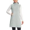 imagebaleaf Womens Polar Fleece Dress Long Vest Sweatshirt Tunic Dress Quarter Zip Pullover Winter Outfits PocketGrey
