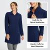 imagebaleaf Womens Polar Fleece Dress Long Vest Sweatshirt Tunic Dress Quarter Zip Pullover Winter Outfits PocketNavy Blue
