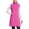 imagebaleaf Womens Polar Fleece Dress Long Vest Sweatshirt Tunic Dress Quarter Zip Pullover Winter Outfits PocketPink