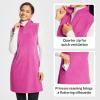 imagebaleaf Womens Polar Fleece Dress Long Vest Sweatshirt Tunic Dress Quarter Zip Pullover Winter Outfits PocketPink