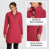 imagebaleaf Womens Polar Fleece Dress Long Vest Sweatshirt Tunic Dress Quarter Zip Pullover Winter Outfits PocketRed