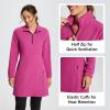 imagebaleaf Womens Polar Fleece Dress Long Vest Sweatshirt Tunic Dress Quarter Zip Pullover Winter Outfits PocketViolet Rose