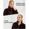 imagebaleaf Womens Quarter Zip Sherpa Fleece Pullover Lightweight Long Sleeve Warm Winter Sweater Jackets with Zipper PocketDark Brown