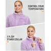 imagebaleaf Womens Quarter Zip Sherpa Fleece Pullover Lightweight Long Sleeve Warm Winter Sweater Jackets with Zipper PocketLight Purple