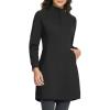 imagebaleaf Womens Fleece Lined Dress Sweatshirt Dress Water Resistant Warm Quarter Zip Cover Up Winter Outdoor with PocketBlack