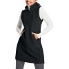 imagebaleaf Womens Polar Fleece Dress Long Vest Sweatshirt Tunic Dress Quarter Zip Pullover Winter Outfits Pocket02black