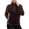 imagebaleaf Womens Quarter Zip Sherpa Fleece Pullover Lightweight Long Sleeve Warm Winter Sweater Jackets with Zipper PocketDark Brown