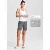 imagebaleaf 8quot Bermuda Long Shorts for Women Cotton Athletic Sweat Tummy Control Casual Lounge SummerGrey