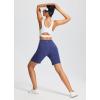 imagebaleaf 8quot Bermuda Long Shorts for Women Cotton Athletic Sweat Tummy Control Casual Lounge SummerLight Blue