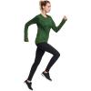 imagebaleaf Thermal Shirts for Women Long Sleeve Fleece Tops Running Workout Cold Weather Gear Compression Zipper PocketArmy Green