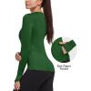 imagebaleaf Thermal Shirts for Women Long Sleeve Fleece Tops Running Workout Cold Weather Gear Compression Zipper PocketArmy Green